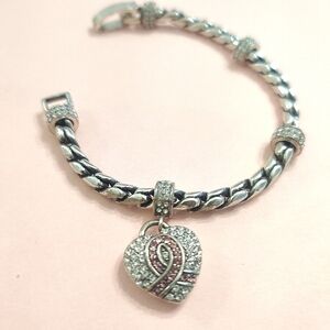 Brighton Reversible ‘Power Of Pink’ Swarovski Crystal Heart Bracelet